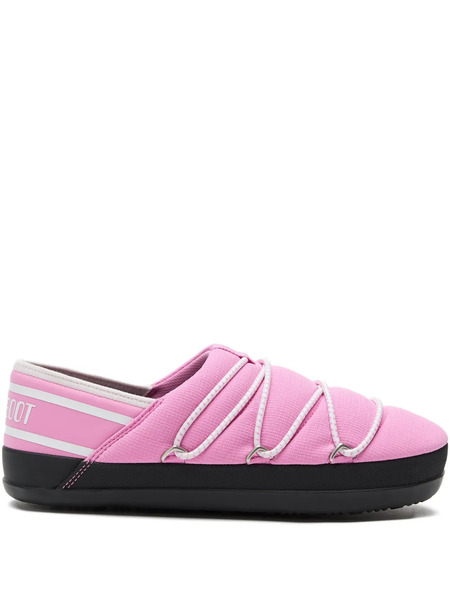 Moon Boot Slip-on Lace-up Slippers - Pink 