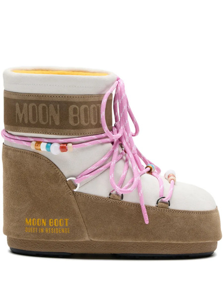  Moon Boot X Guest In Residence Icon Beaded Suede Boots - Brown 
