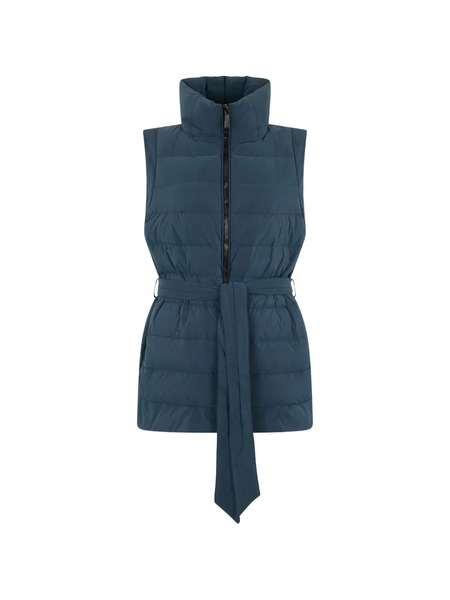  Moorer Belted Puffer Gilet - Blue 