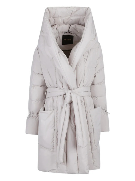  Moorer Belted Wrap Coat - Neutrals 