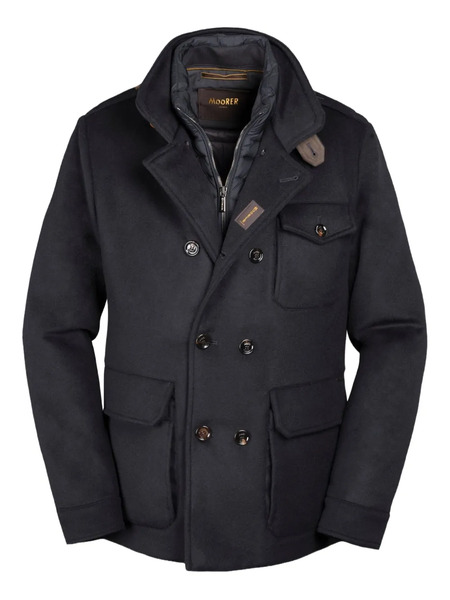  Moorer Boeri-le Double-breasted Coat - Black 