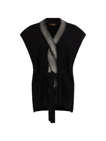  Moorer Braided-tie Vest - Black 