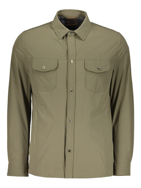  Moorer Classic Collar Pocketed Shirt Jacket - Green 