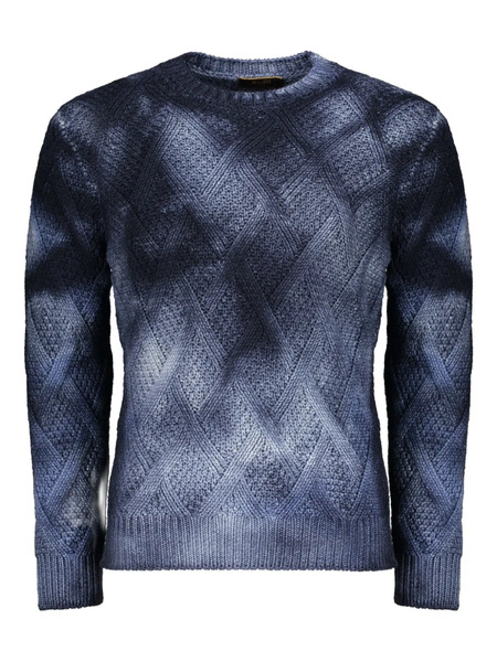  Moorer Cole-ltc Tie-dye Long-sleeve Sweater - Blue 