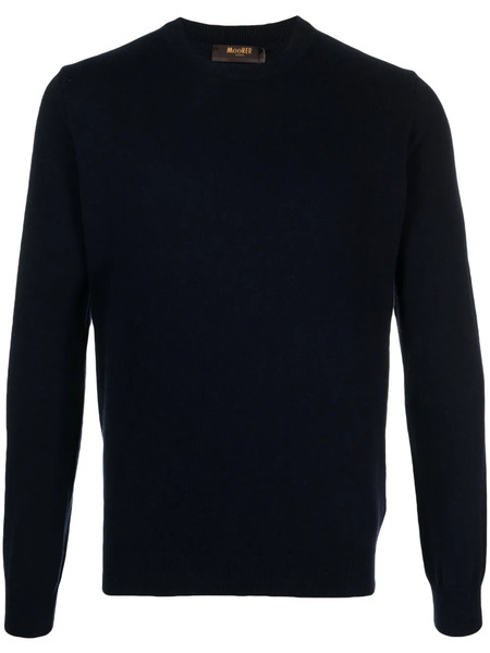  Moorer Crew-neck Silk-blend Jumper - Blue 