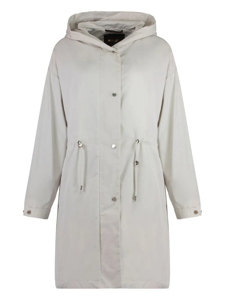 Moorer Cristina Hooded Drawstring-waistband Jacket - White 