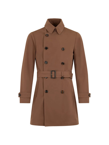  Moorer Double-breasted Belted Trench Coat - Brown 