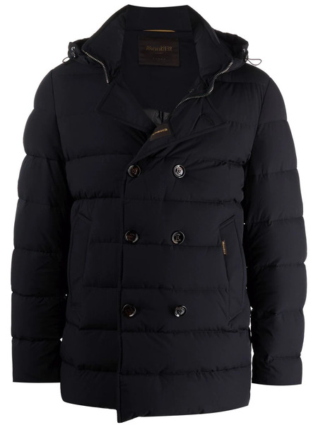  Moorer Double-breasted Style Padded Jacket - Blue 