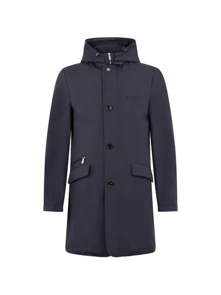  Moorer Dustin Hooded Coat - Blue 