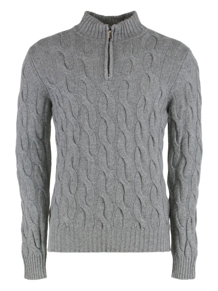  Moorer Fedro-cws Cable-knit Zip Sweater - Grey 