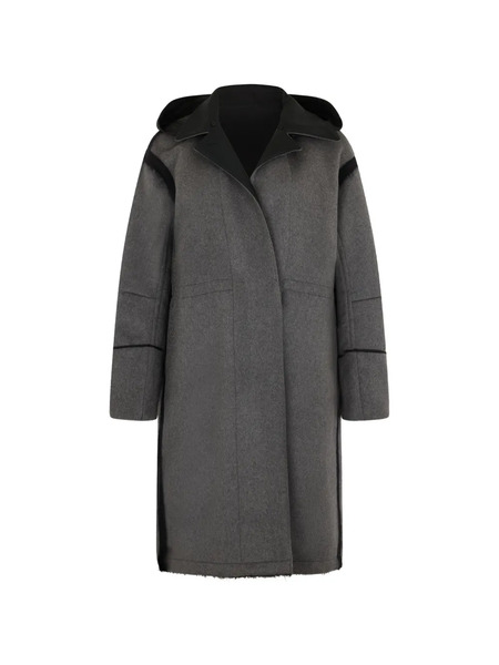  Moorer Hooded Cashmere Coat - Grey 