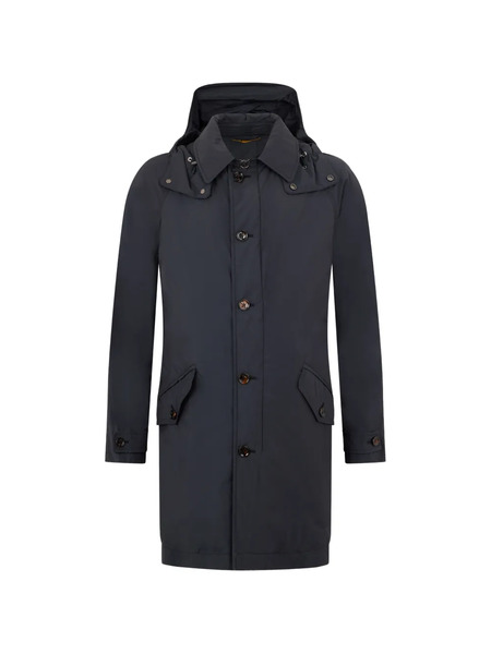  Moorer Hooded Cosimo Coat - Blue 