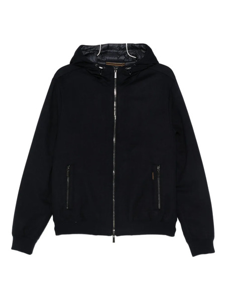  Moorer Hooded Zip-up Coat - Blue 