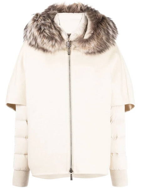  Moorer Layered Shearling-collar Puffer Jacket - Neutrals 