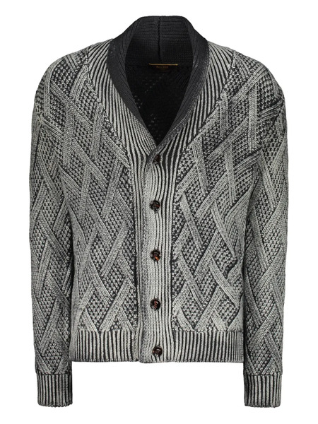  Moorer Lelio-ltc Diamond-knit Cardigan - Grey 