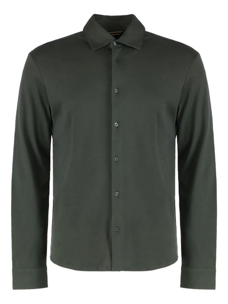  Moorer Long-sleeve Button-fastening Shirt - Green 