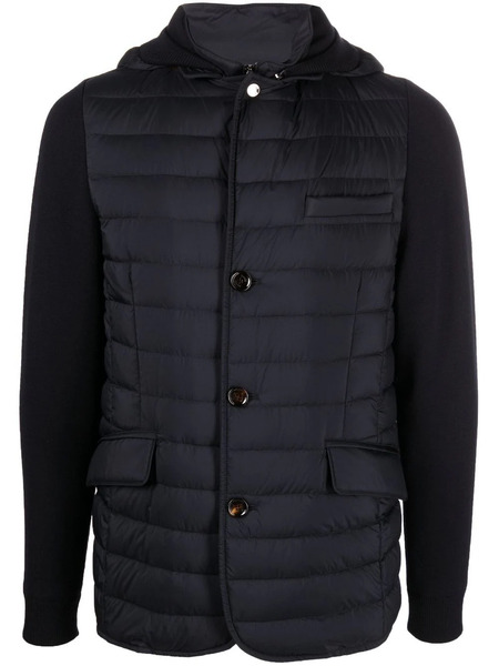  Moorer Massino-s3z Quilted Knitted-mix Jacket - Blue 