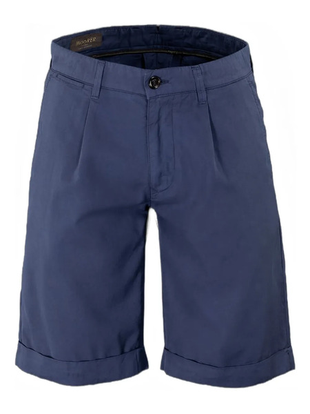  Moorer Pleated Tailored Shorts - Blue 