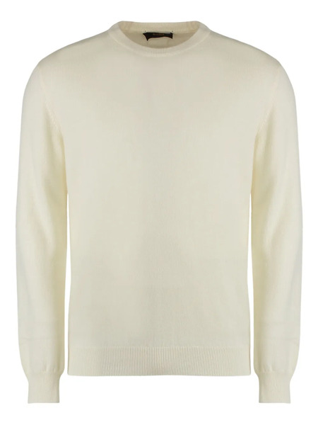  Moorer Ribbed Crew-neck Cashmere Sweater - White 