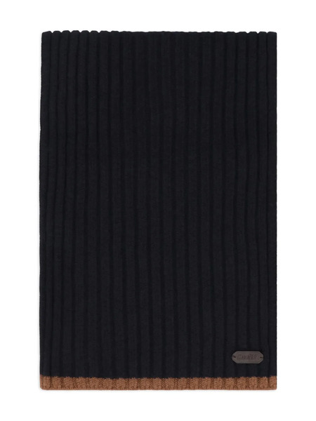  Moorer Ribbed-knit Rectangular Scarf - Black 