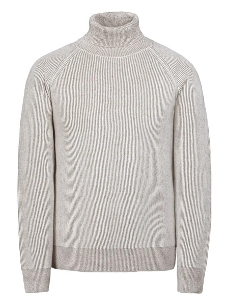  Moorer Ribbed Turtleneck Sweater - Grey 