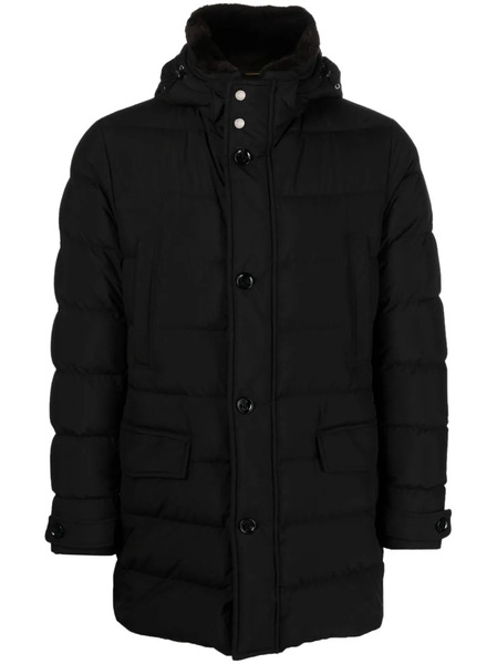  Moorer Shearling-collar Padded Coat - Black 