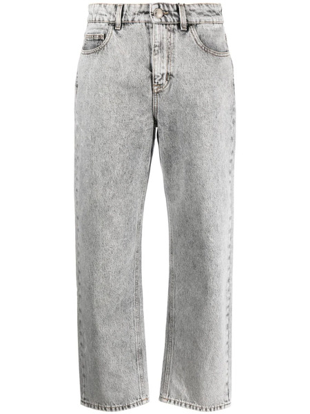  Moorer Stonewashed Straight-leg Jeans - Grey 
