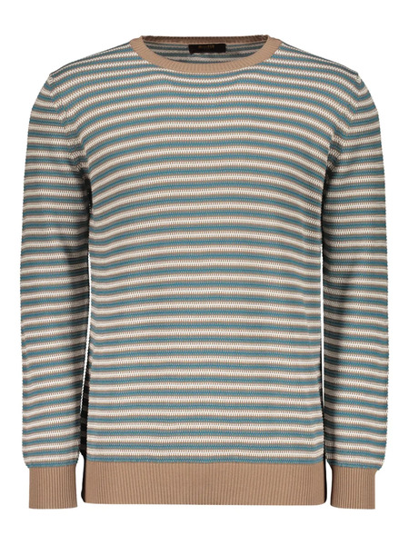  Moorer Striped Jumper - Blue 