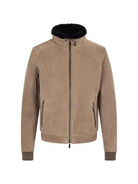 Moorer Zip-fastening Bomber Jacket - Neutrals 