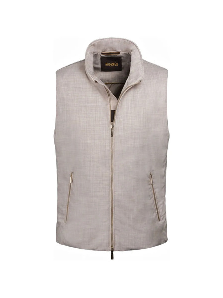  Moorer Zip Smooth Vest - Neutrals 