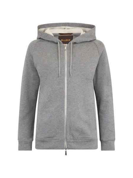  Moorer Zip-up Drawstring Hoodie - Grey 
