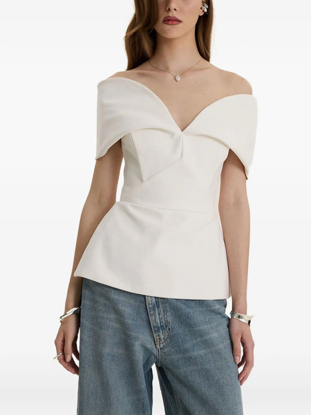  Moos Studio Denim Muse Off-shoulder Top - White 