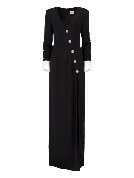  Moos Studio Diamond Cutter V-neck Maxi Dress - Black 