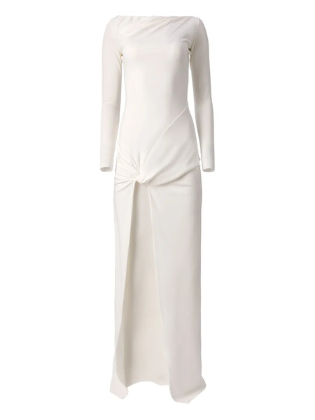  Moos Studio Flow Knot-front Side-slit Maxi Dress - White 