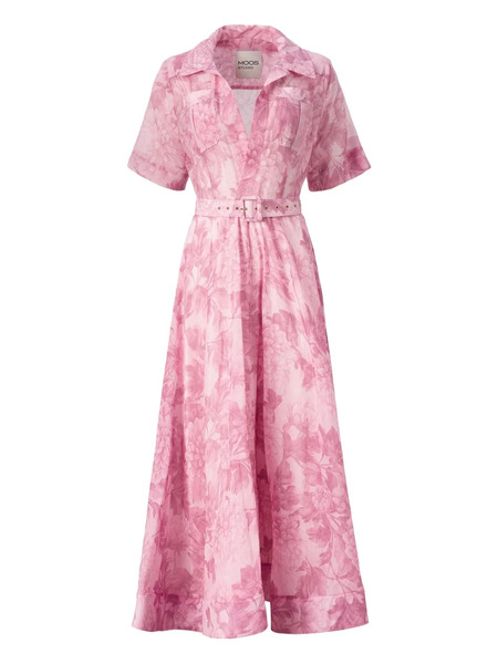 Moos Studio La Rosée Floral-print Belted Dress - Pink 