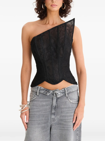  Moos Studio Triangle Lace Top - Black 