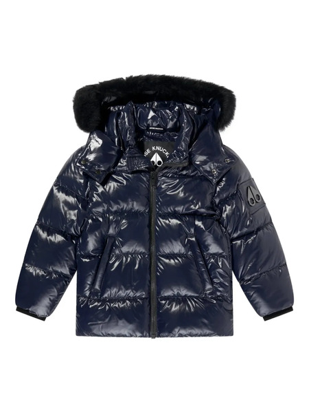  Moose Knuckles Kids Fur Hooded Jacket - Blue 
