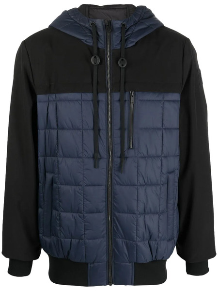  Moose Knuckles Panelled Hooded Padded Jacket - Blue 