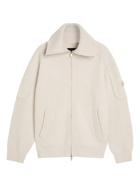  Moose Knuckles Zip Ribbed Cardigan - Neutrals 