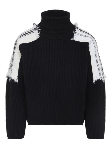  Mordecai Roll-neck Frayed-sleeve Sweater - Black 