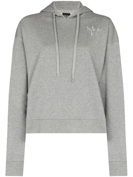  More Joy Logo-embroidered Cropped Hoodie - Grey 