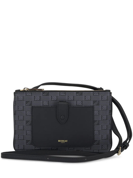 Moreau Monogram Leather Crossbody Bag - Black 