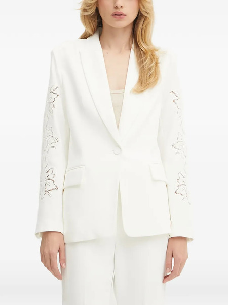  Morgan Floral-embroidered Blazer - White 