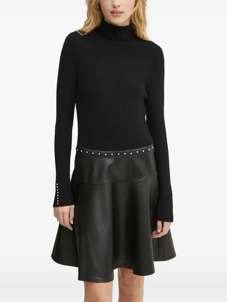  Morgan Pearl-button Mini Dress - Black 