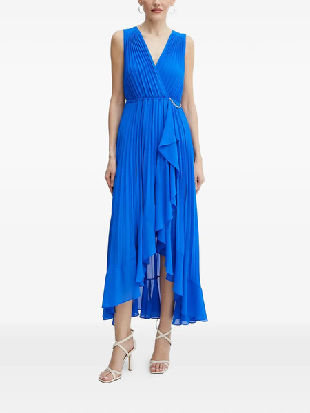  Morgan Pleated Chain Midi Dress - Blue 