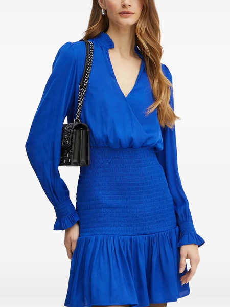  Morgan Ruffled Smocked Dress - Blue 