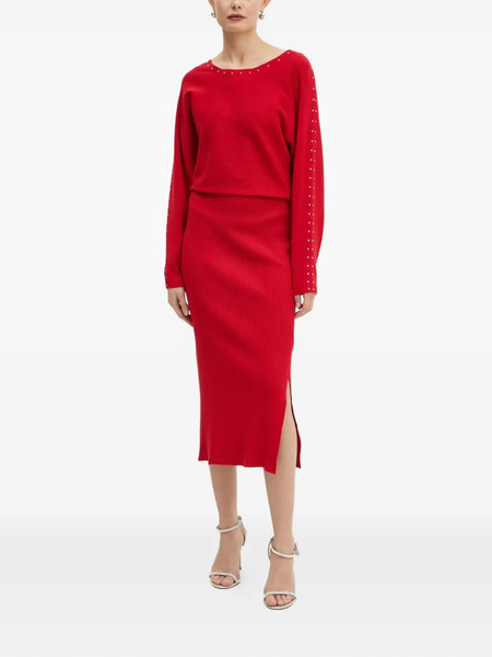  Morgan Studded Slit Maxi Dress - Red 