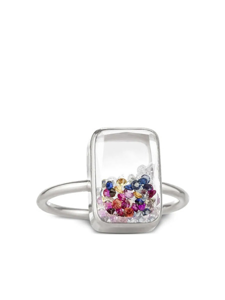  Moritz Glik 18k White Gold Confetti Multi-stone Ring - Silver 