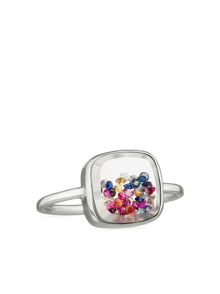  Moritz Glik 18kt White Gold Confetti Shaker Ring - Silver 