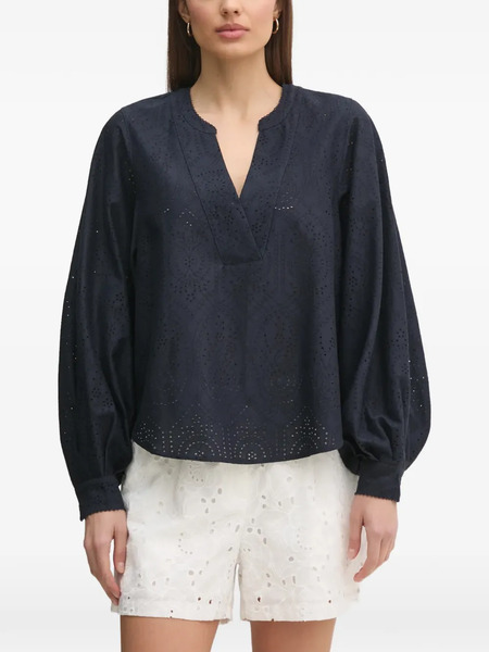  Mos Mosh Balloon-sleeve Blouse - Blue 